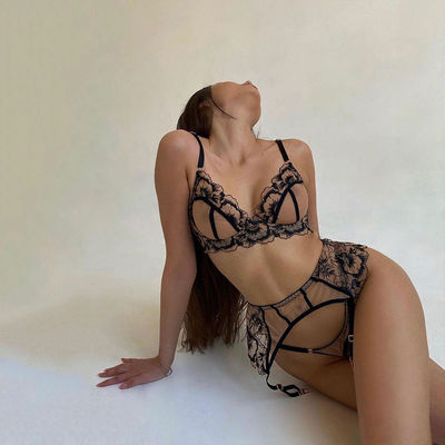 S-L Thong Body Suit Sexy Feathers Erotic Seamless Sexy Bra Panty Set