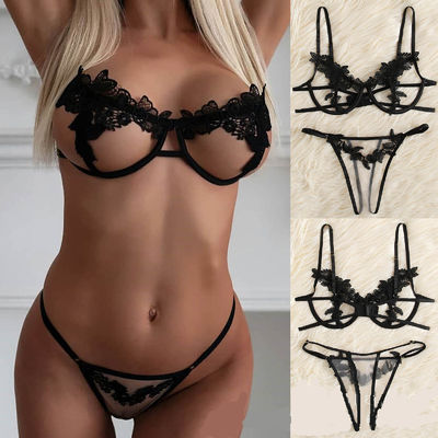 Push Up Lingerie Body Suit S-L Thin Tassel Transparent Lingerie Set Underwear