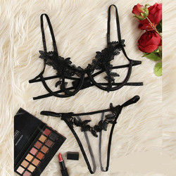 Push Up Lingerie Body Suit S-L Thin Tassel Transparent Lingerie Set Underwear