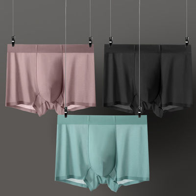 Knitted Mens Seamless Boxer Briefs Ice Silk Breathable Men'S Underwear