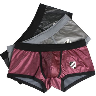 Leather Mens Boxer Briefs Underwear Breathable Sexy Gay Shorts