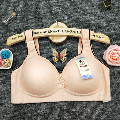 Strapless Knitted Push Up Cotton Bra 36-42 Size Gather Lace Bra And Brief Set