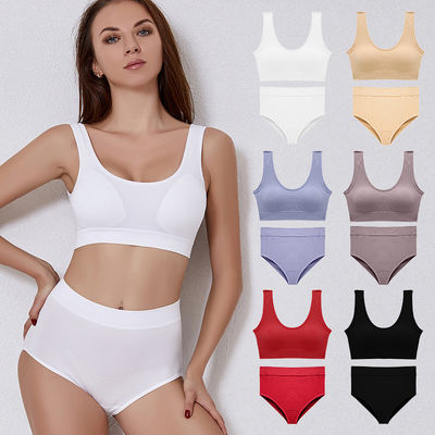 Seamless Plus Size Bra Sets Breathable Full Brief Underwear Sets