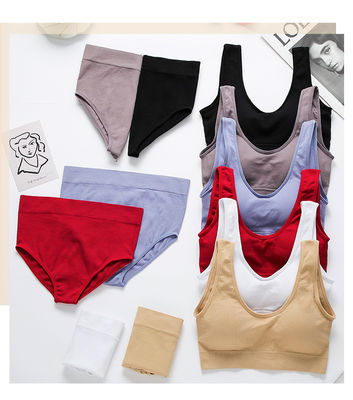 Seamless Plus Size Bra Sets Breathable Full Brief Underwear Sets