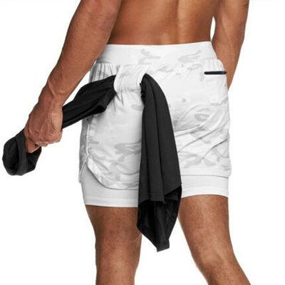 Sweatpants Woven Gym Shorts Men Worsted Breathable M-5XL 2 In 1 Gym Shorts