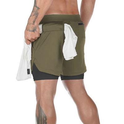 Sweatpants Woven Gym Shorts Men Worsted Breathable M-5XL 2 In 1 Gym Shorts