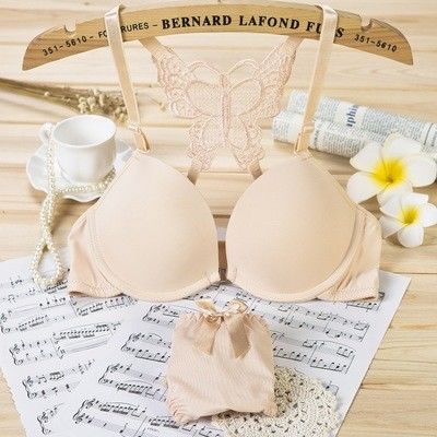 Back Front Closure Custom Underwear Set Women Cross Butterfly Bras Panties Set