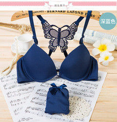 Back Front Closure Custom Underwear Set Women Cross Butterfly Bras Panties Set