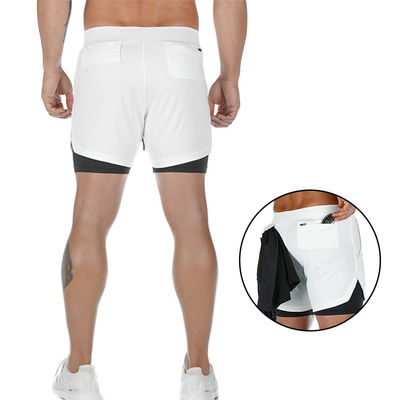 Custom Logo Double Layers Fitness Sportswear Mens Workout Compression Running Gym Shorts