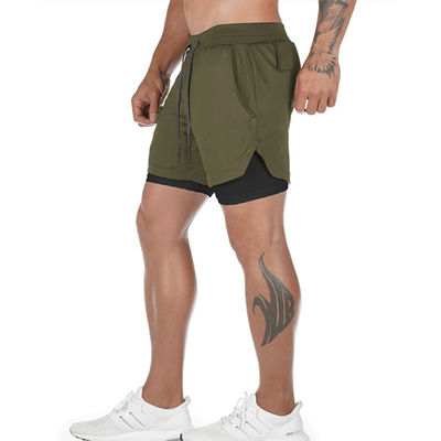 Custom Logo Double Layers Fitness Sportswear Mens Workout Compression Running Gym Shorts