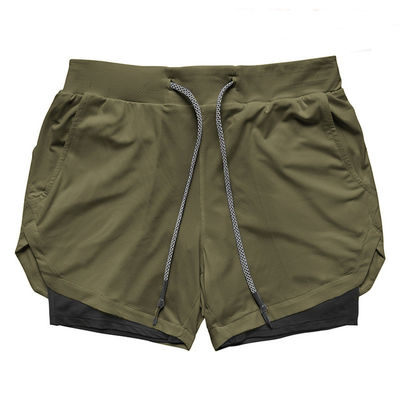 Custom Logo Double Layers Fitness Sportswear Mens Workout Compression Running Gym Shorts