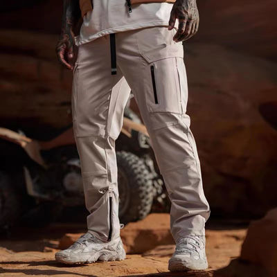 Spring And Autumn Nylon Track Pants Multi-Pocket Casual Loose Outdoor Sports Pants