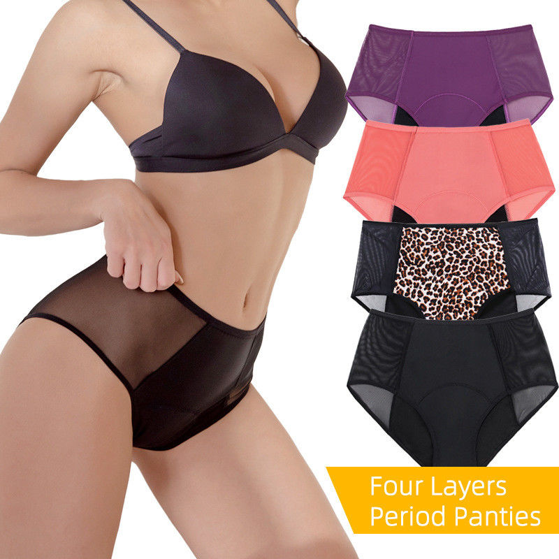 High Rise Leak Proof Period Underwear XS-4Xl Absorbing Women Sexy Underwear
