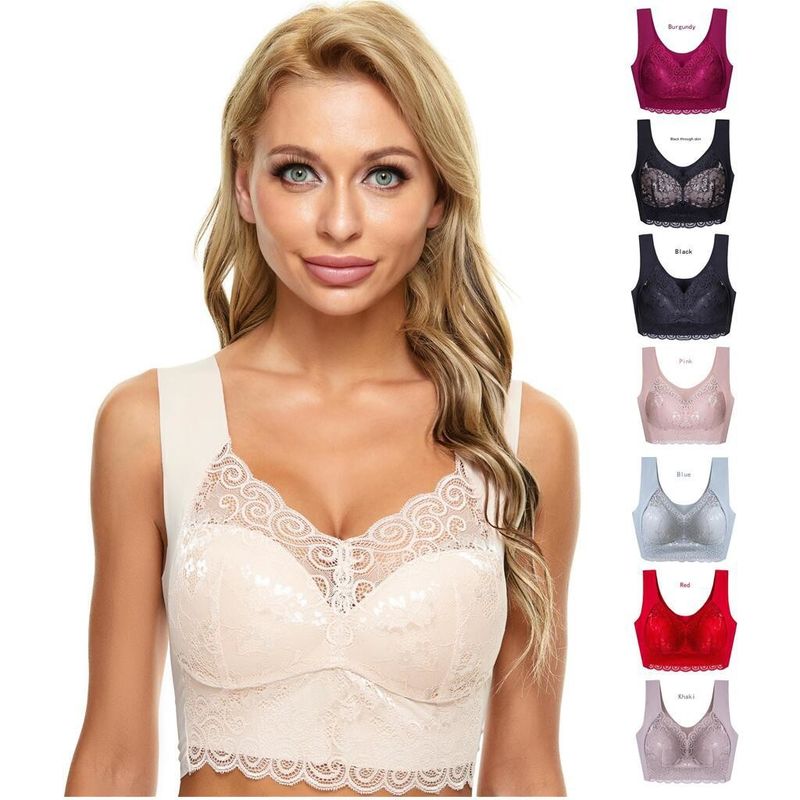 Anti Bacterial Big Cup Bra Seamless Soft M-5XL Women'S Boxer Brief Set