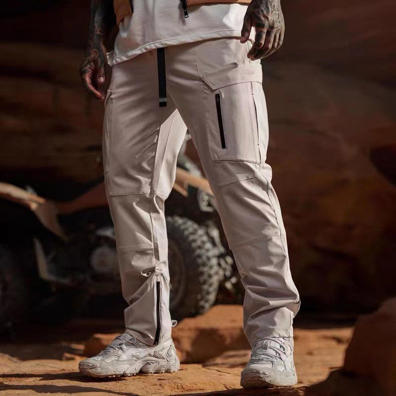 Spring And Autumn Nylon Track Pants Multi-Pocket Casual Loose Outdoor Sports Pants